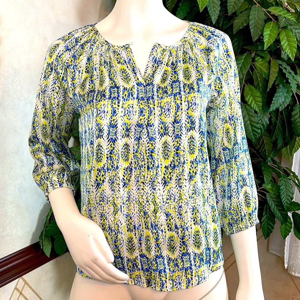 THE LIMITED PEASANT 3/4 SLEEVE BLOUSE